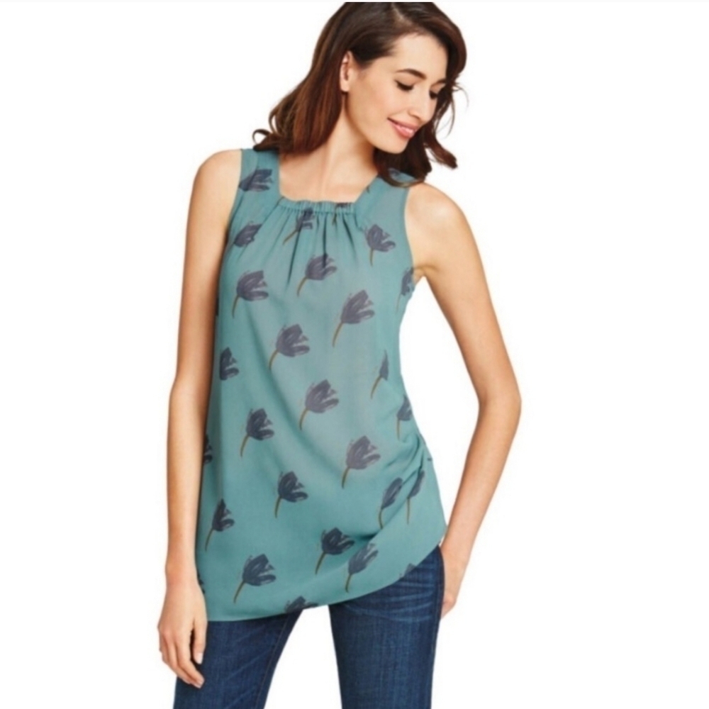 Cabi #984 Tulip Tunic With Back Tie Blouse Top Sz S